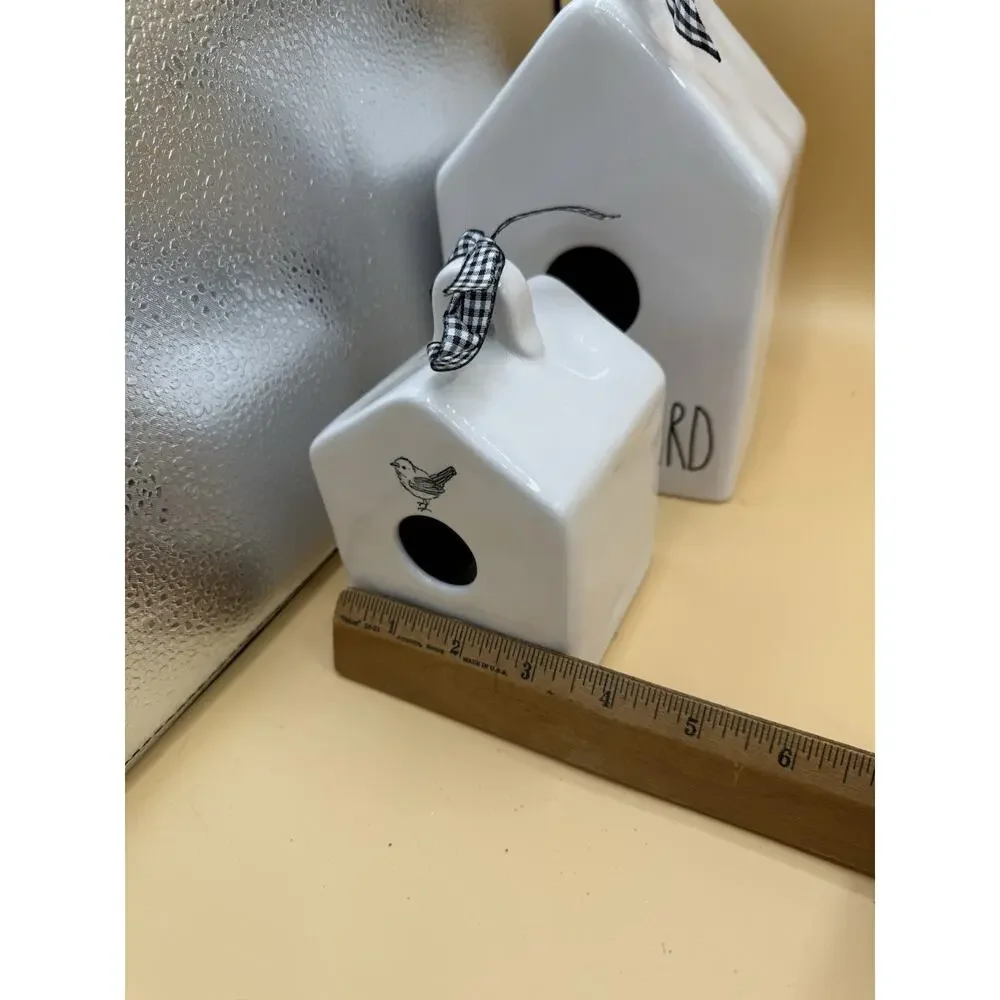 Rae Dunn MAMA BIRD & BABY BIRD Birdhouse Set Farmhouse Decor